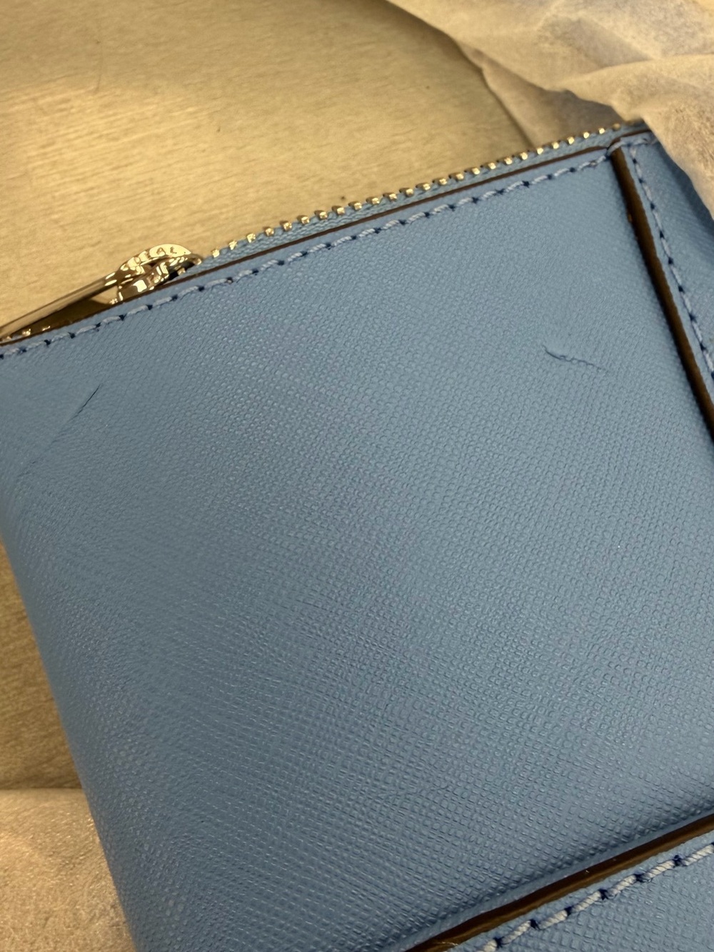Michael Kors Blue Saffiano Shoulder Bag - Picture 6 of 8